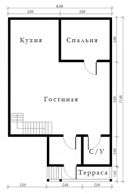 Дом из бруса с эркером -  6х11 №33