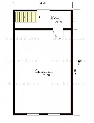 Каркасный дом 7.5x7.5 КД-08